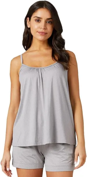 32 Degrees Women's Cool Flowy Bra Cami | with Built-in Cups | Relaxed Fit | Adjustable Spaghetti Strap