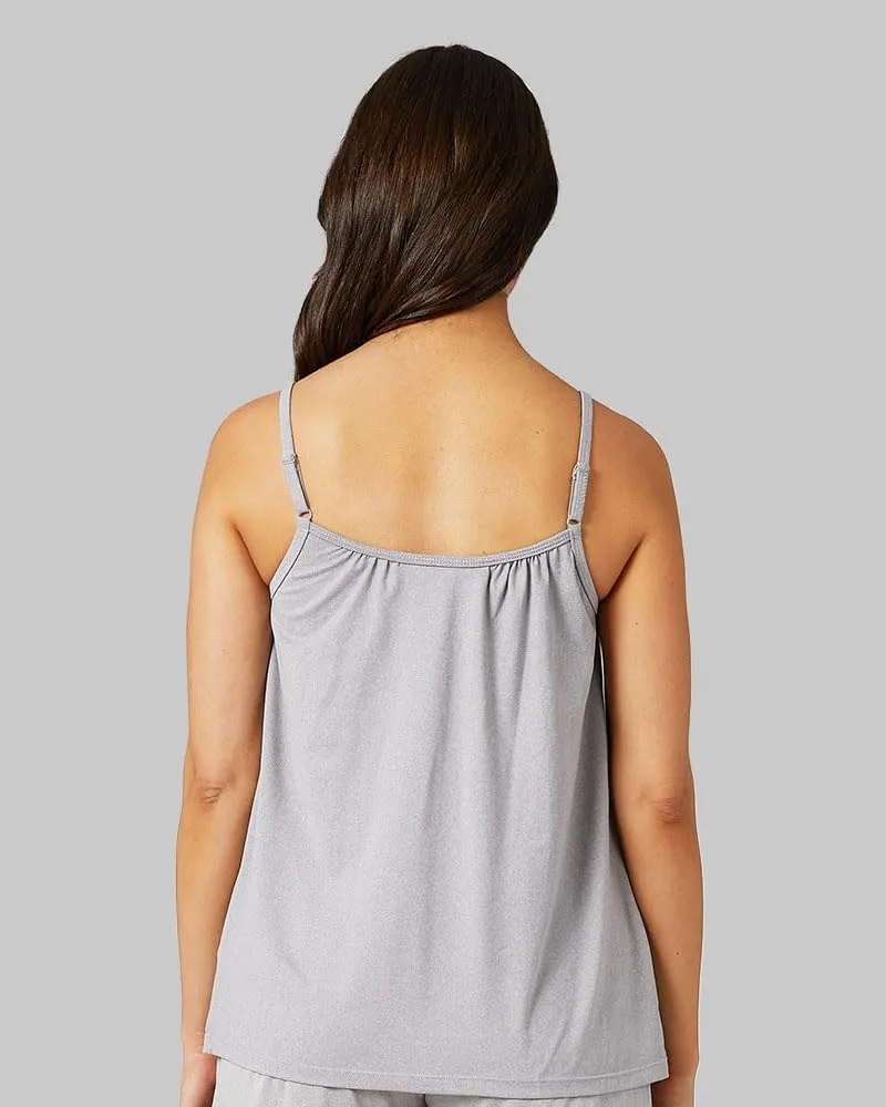 32 Degrees Women's Cool Flowy Bra Cami | with Built-in Cups | Relaxed Fit | Adjustable Spaghetti Strap