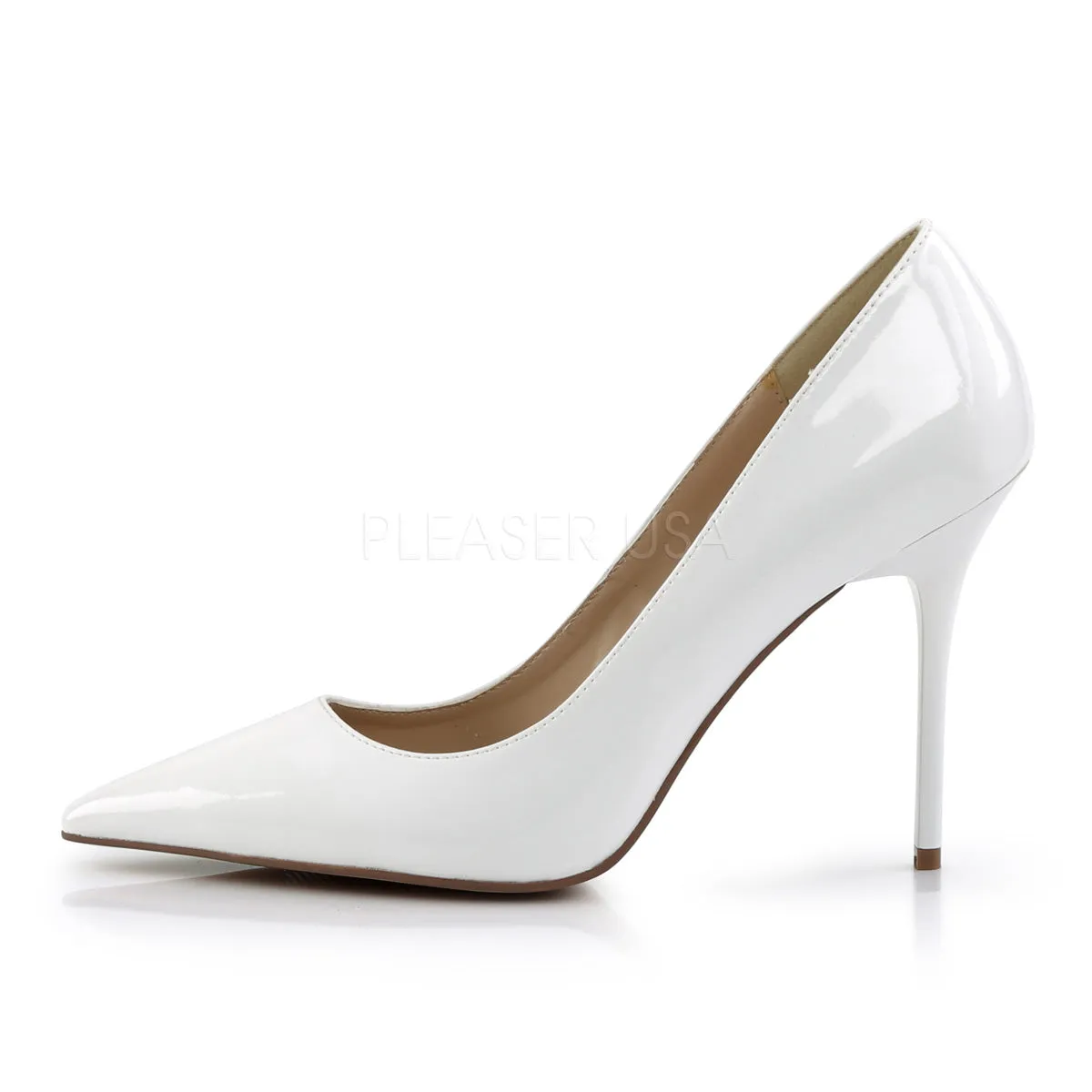 4 Inches White Classic Stilettos