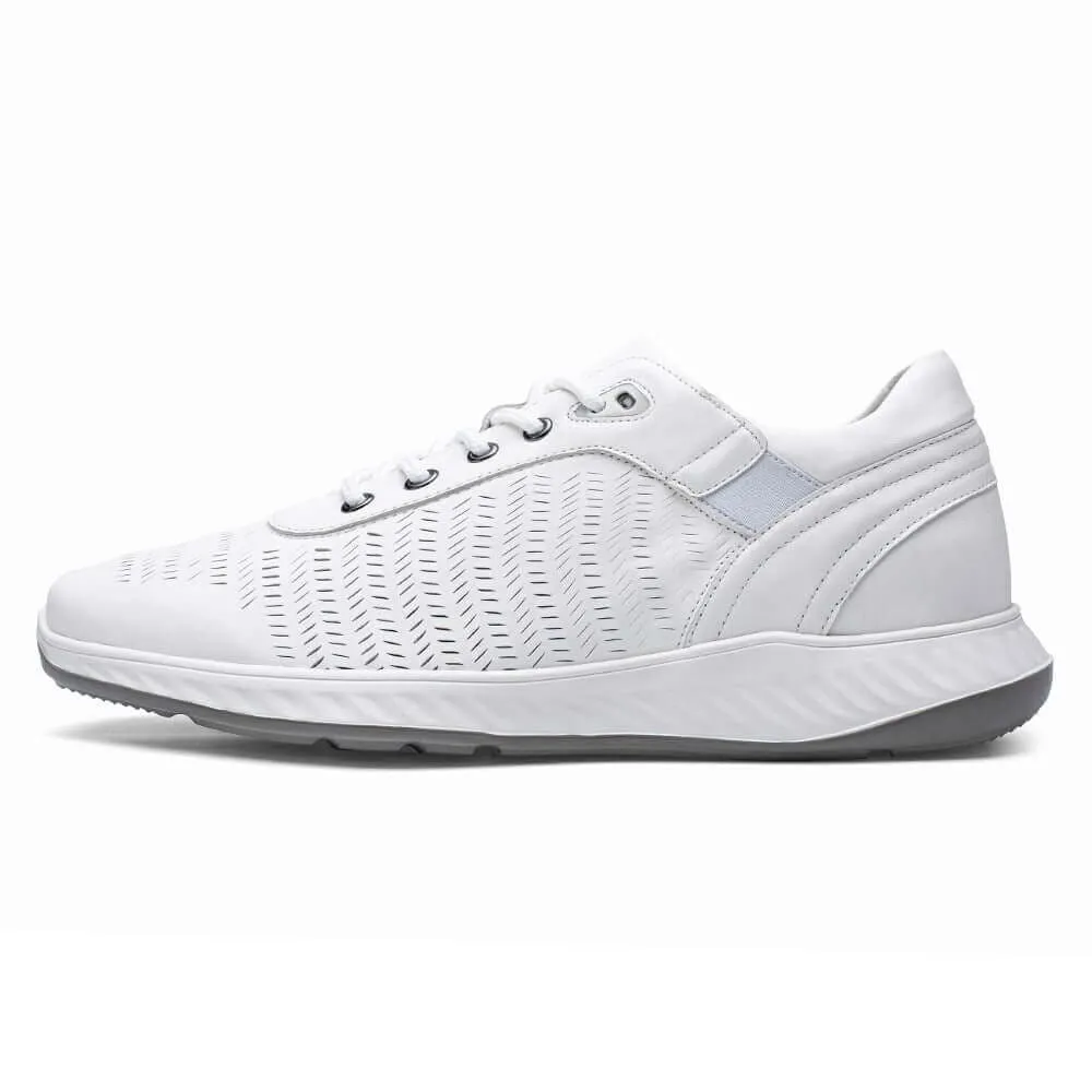 6 CM / 2.36 Inches - CMR CHAMARIPA Height Increasing Casual Shoes - Mens Sneakers That Make You Taller - White Leather Elevator Sports Shoes