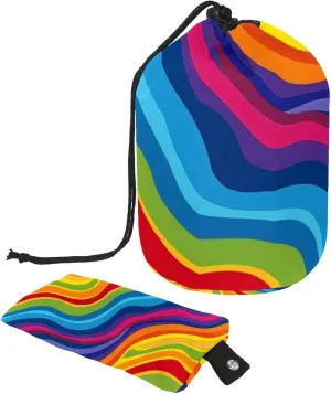 Abstract Artistic Rainbow Travel Cosmetic Bags Makeup Bag for Women, Foldable Drawstring Travel Cosmetic Bags, Portable Toiletry Bucket Bag