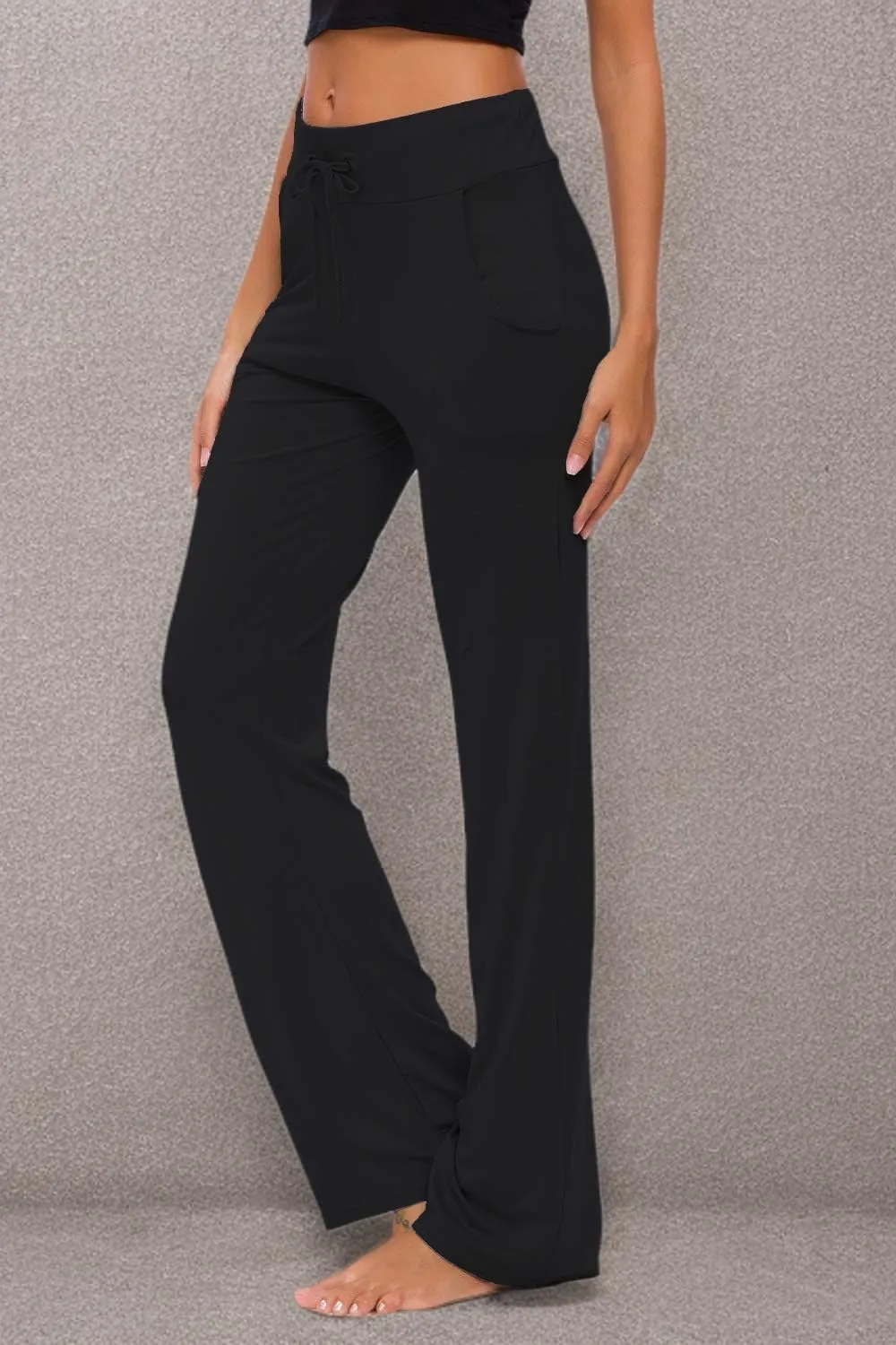 ADANIKI Womens Yoga Pants with Pockets Straight-Leg Loose Comfy Modal Drawstring Lounge Running Long Active Casual Sweatpants