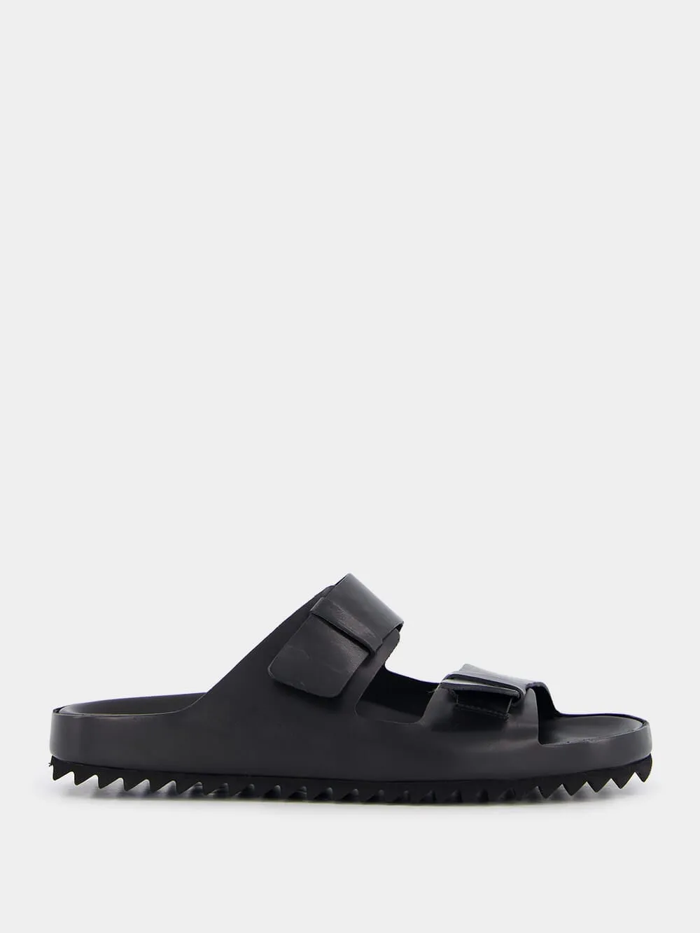 Agorà Black Leather Slides