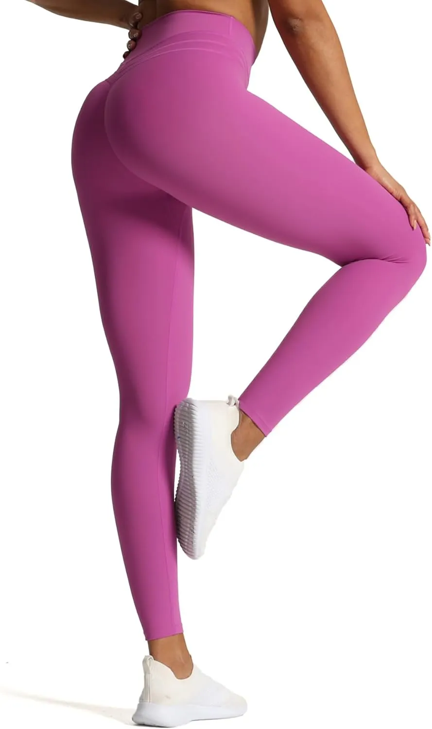 Aoxjox High Waisted Workout Leggings for Women Scrunch Tummy Control Luna Buttery Soft Yoga Pants 26"