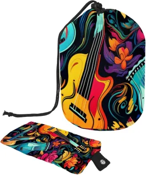 Artistic Color Instrument Travel Cosmetic Bags Makeup Bag for Women, Foldable Drawstring Travel Cosmetic Bags, Portable Toiletry Bucket Bag