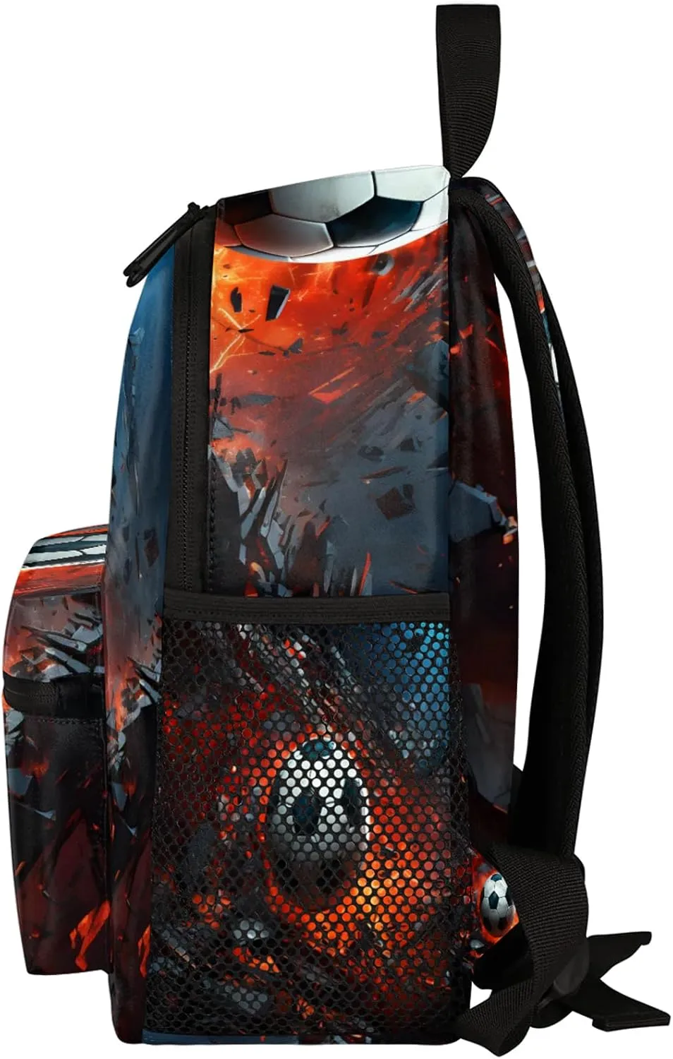 Artistic Footballs Personalized Name Mini Backpack Waterproof Custom Casual Travel Small Backpacks with Zipper,12 Inch