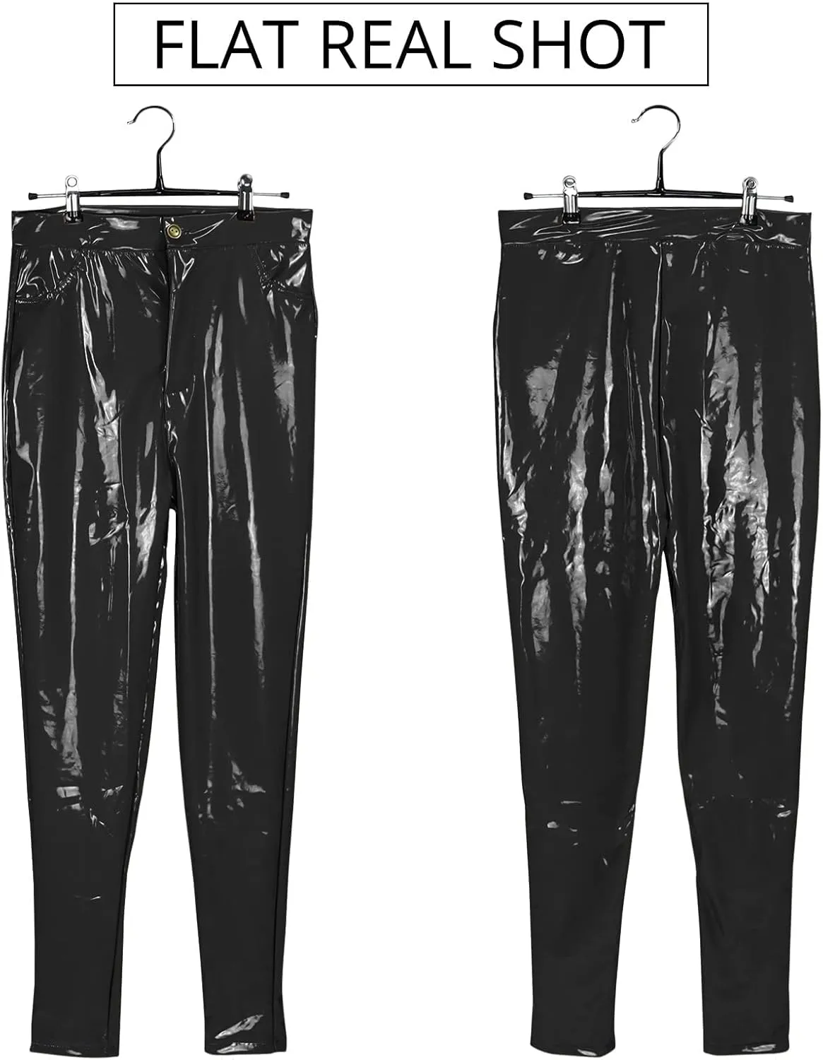 Baonmy Leather Pants for Women Faux Leather Leggings Winter Fleece Lining High Waist Leather Pant