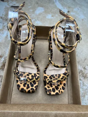 Bfb Shoes - Animal Print Block Heel Sandals