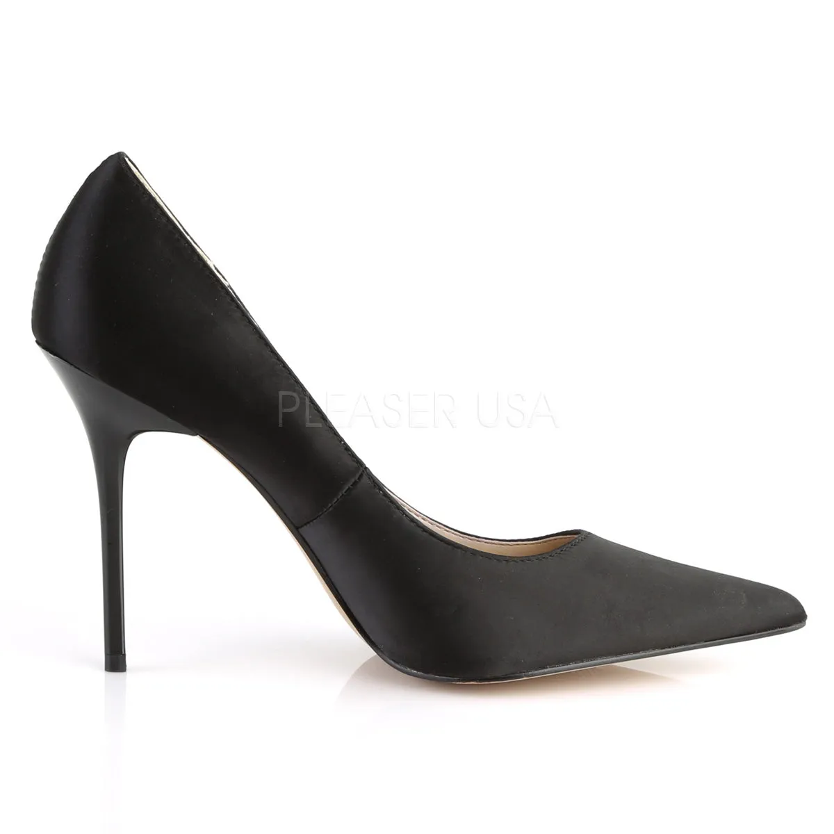 Black Satin Classic Stilettos