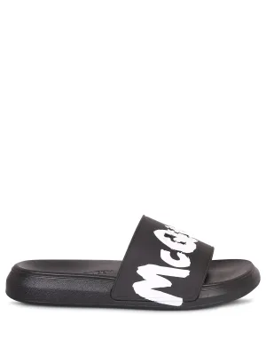 Black slide sandals