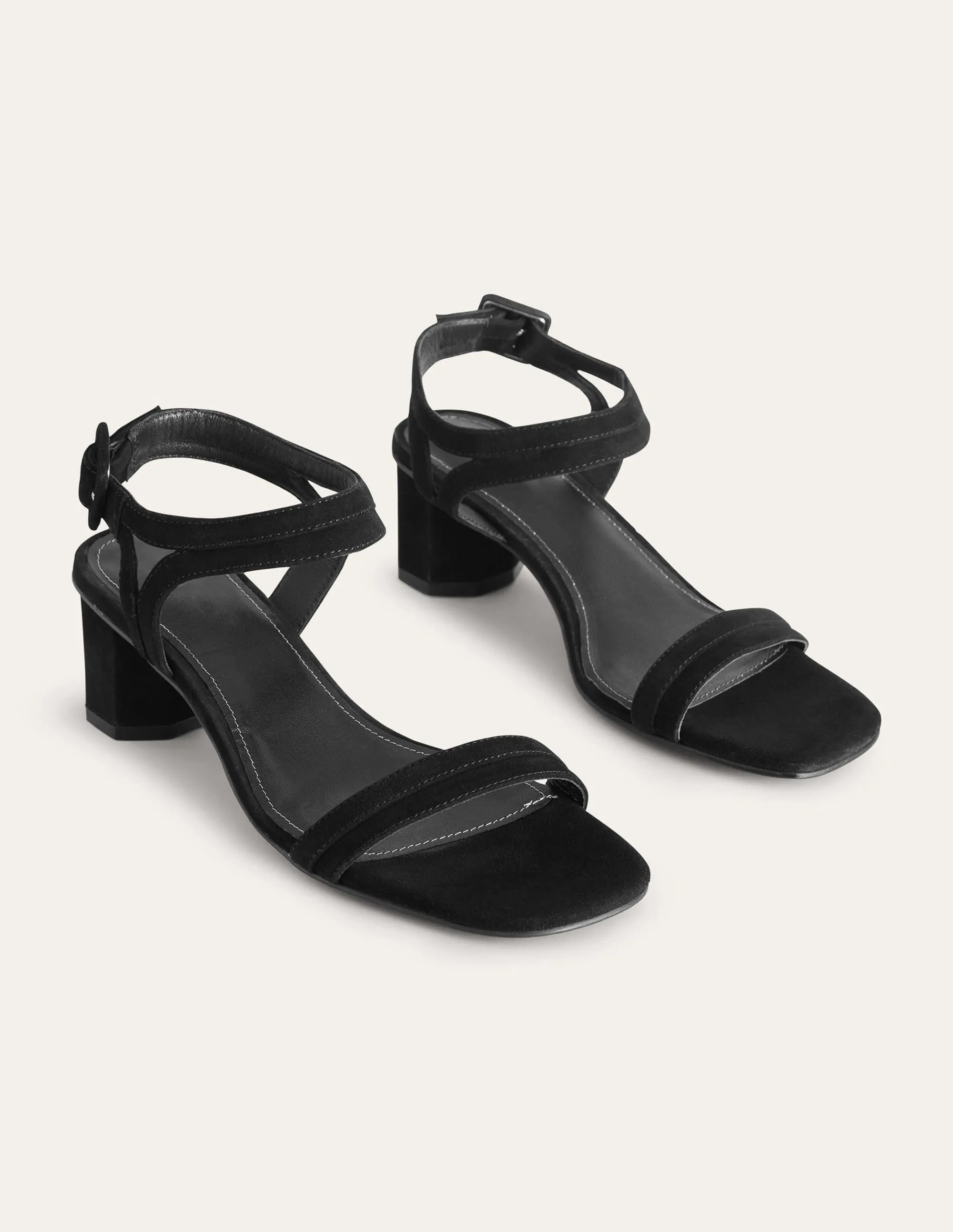 Block-Heel Sandals-Black