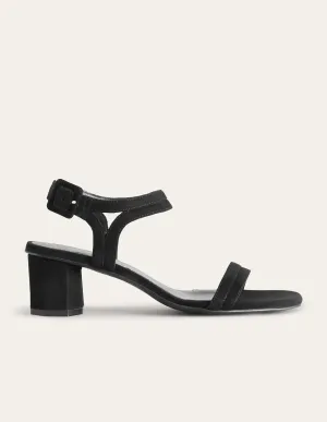 Block-Heel Sandals-Black
