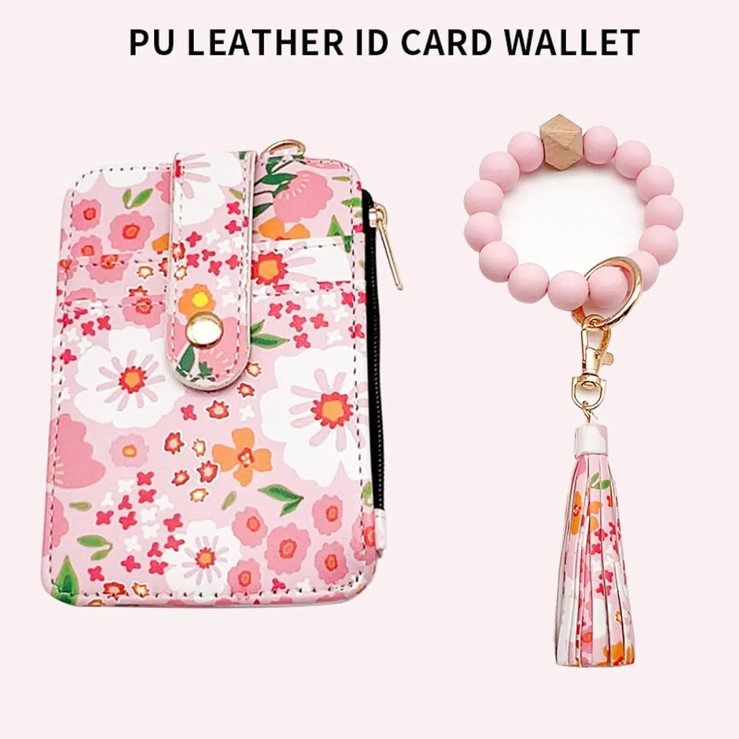 Boho Wristlet Wallet for Women with Keychain and Beaded Tassel  Stylish Clutch Purse for Keys, Cards, and Cash (Khaki)