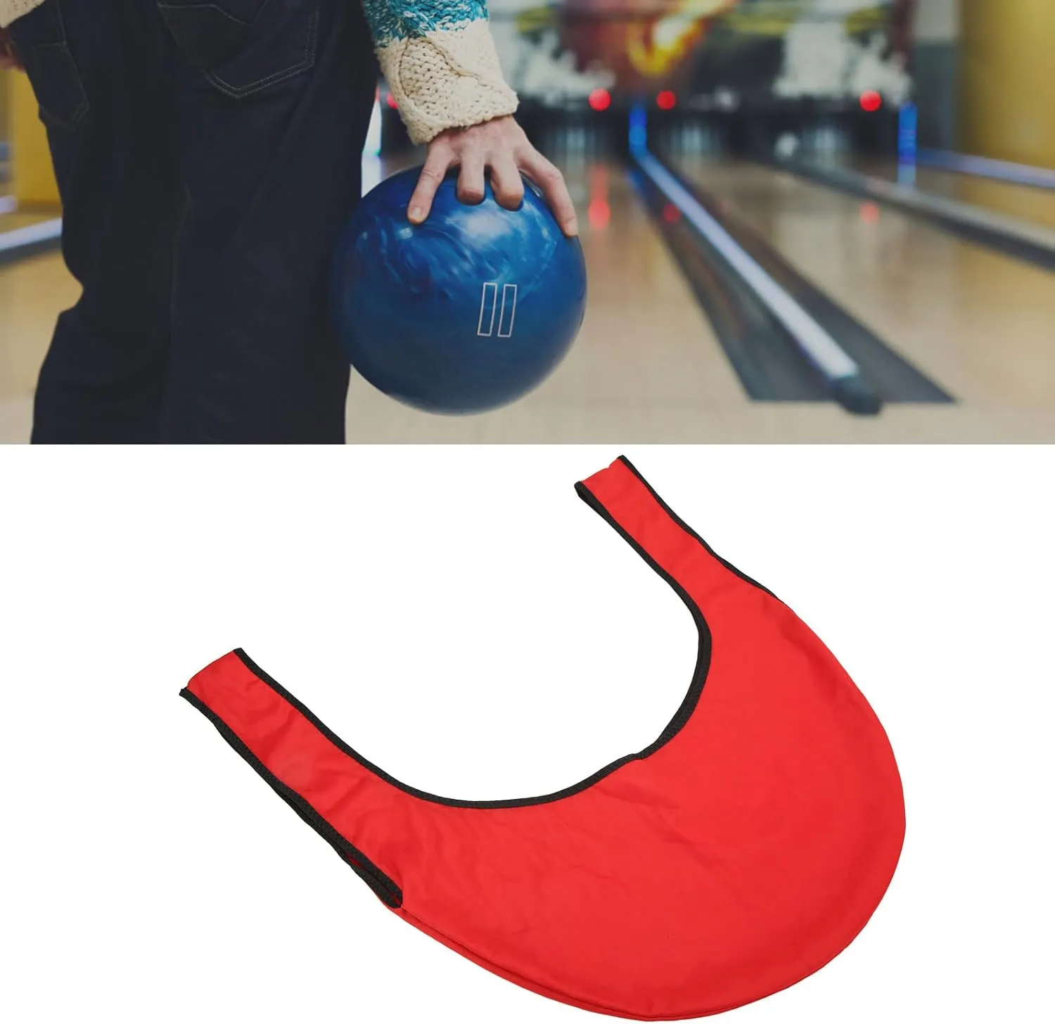 Bowling Seesaw Bag, 60cm Long with Polyester Twill Lining, Innovative Handle Design, Portable Bowling Ball Sling for Enhanced Protection