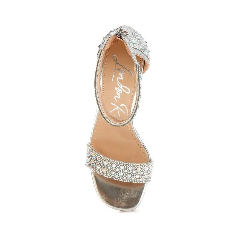 Cady Rhinestones And Sequins Block Sandals