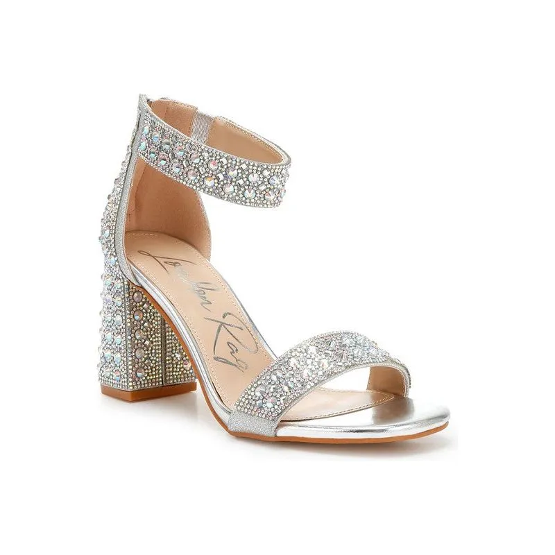 Cady Rhinestones And Sequins Block Sandals