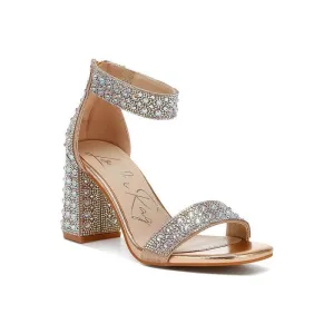 Cady Rhinestones And Sequins Block Sandals