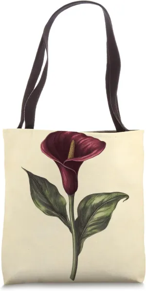 Calla Lily Floral Vintage Scientific Illustration Flower Tote Bag