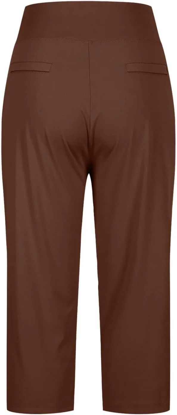 Capri Pants for Women High Waist Stretch Crop Work Casual Pant Summer Golf Capris Pants for Women with Pockets