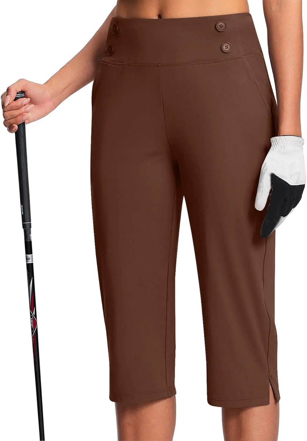 Capri Pants for Women High Waist Stretch Crop Work Casual Pant Summer Golf Capris Pants for Women with Pockets