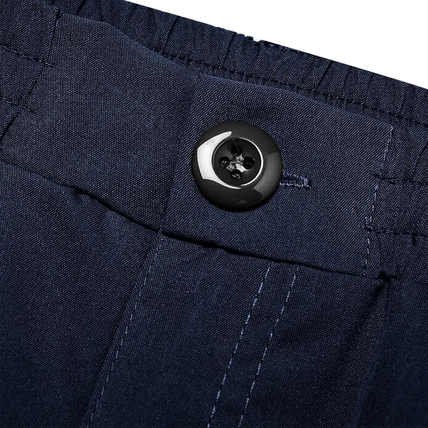 Cargo Pants for Men Casual Button Elastic Waist Chino Pants Relaxed Fit Carpenter Hiking Work Pants with Pockets