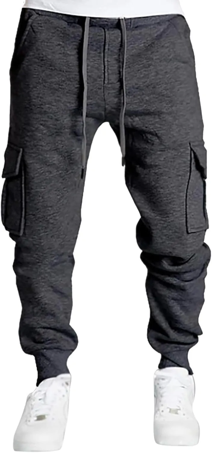 Cargo Pants for Men Wide Leg Multi Pockets Mens Pants Classic Cotton Casual Work Hiking Relaxed Fit Pants