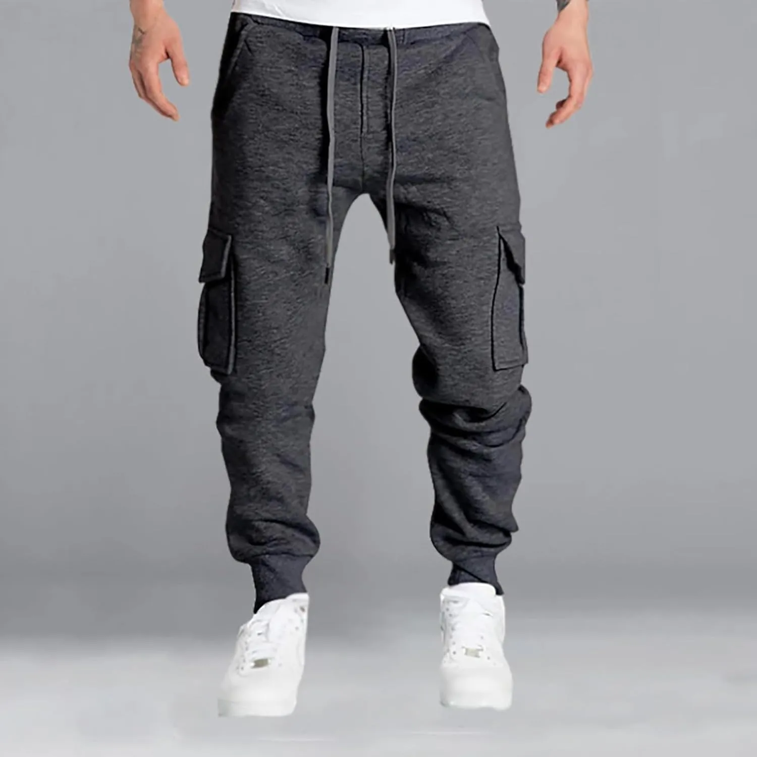 Cargo Pants for Men Wide Leg Multi Pockets Mens Pants Classic Cotton Casual Work Hiking Relaxed Fit Pants