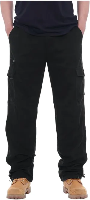 Cargo Work Pants for Men Slim Fit Zipper Pockets Baggy Pants Stretch Tapered Fit Sweat Pants Joggers Plus Size Pants