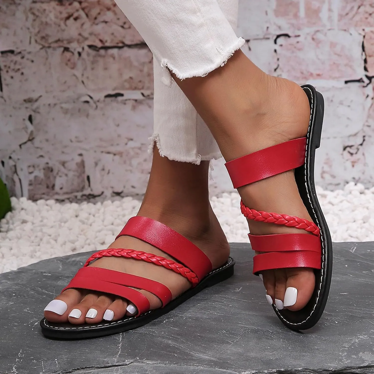 Casual Dress Women's Sandals 2025 Summer Home Household Indoor Slip Thick Soled PVC Women Slippers