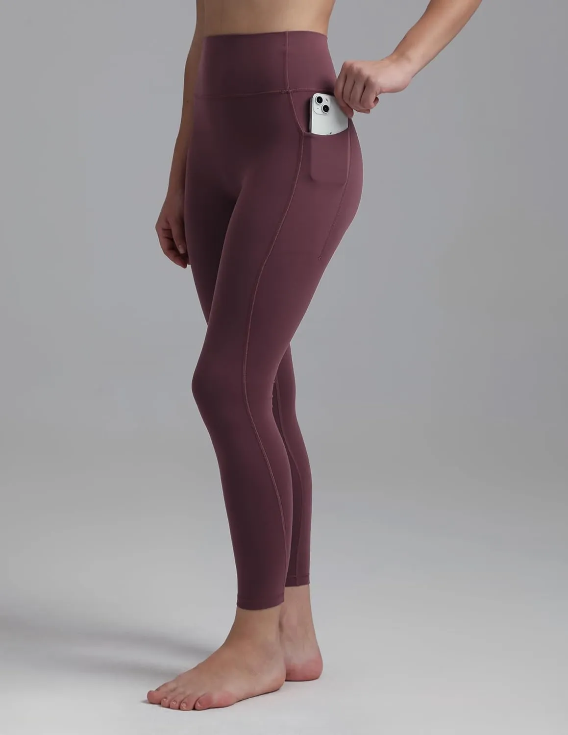 Colorfulkoala Dreamlux No Front Seam Leggings with Pockets for Women, High-Waisted Soft Yoga Pants