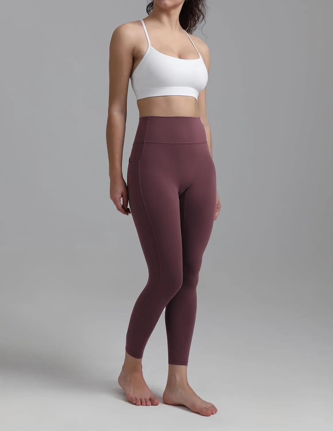 Colorfulkoala Dreamlux No Front Seam Leggings with Pockets for Women, High-Waisted Soft Yoga Pants