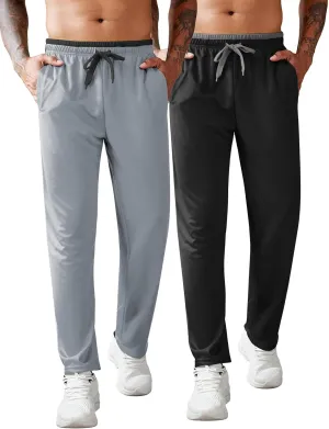 COOFANDY Mens Athletic Workout Pants Open Bottom Sweatpants Mesh Gym Pants for Runnning, Training,Casual