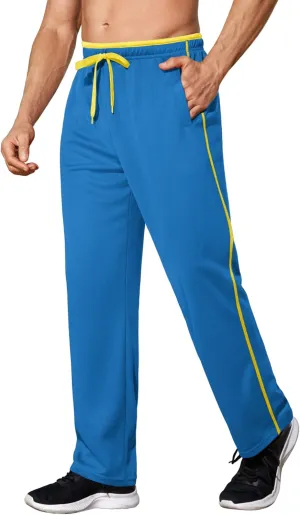 COOFANDY Mens Athletic Workout Pants Open Bottom Sweatpants Mesh Gym Pants for Runnning, Training,Casual