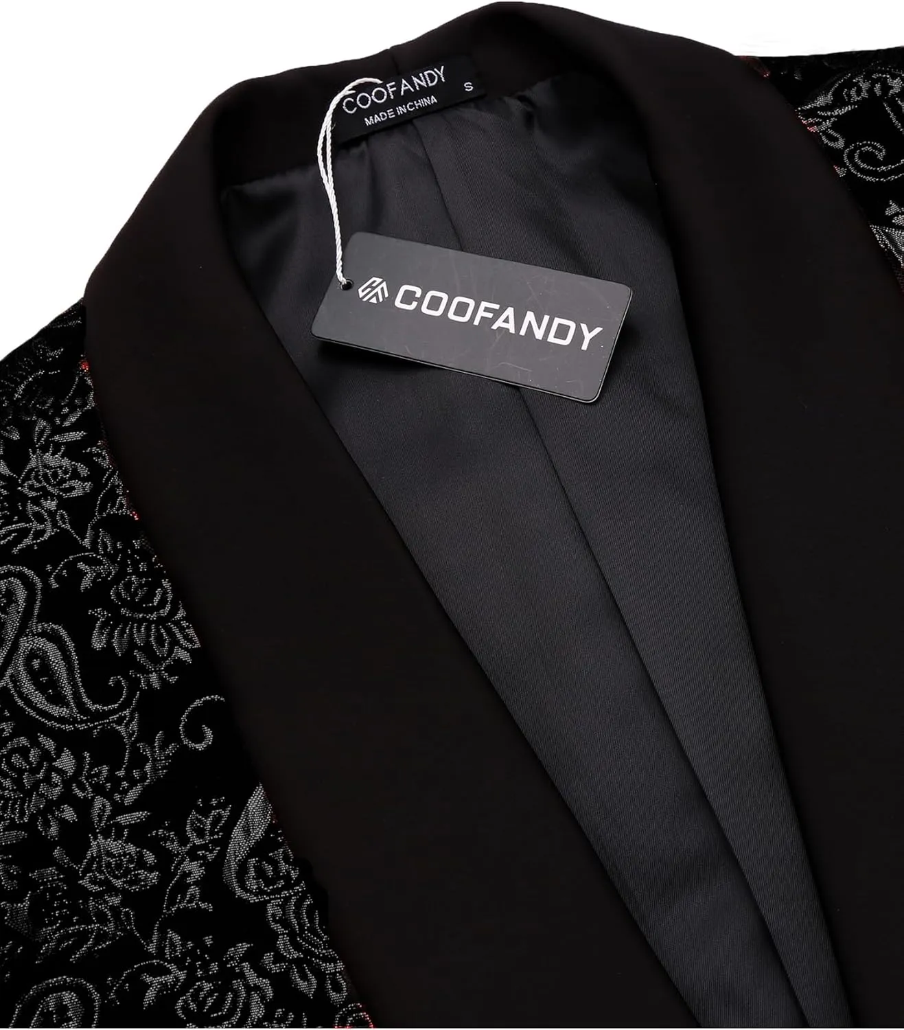 COOFANDY Men's Floral Tuxedo Jacket Jacquard Suit Jacket Slim Fit Blazer for Wedding, Prom, Dinner