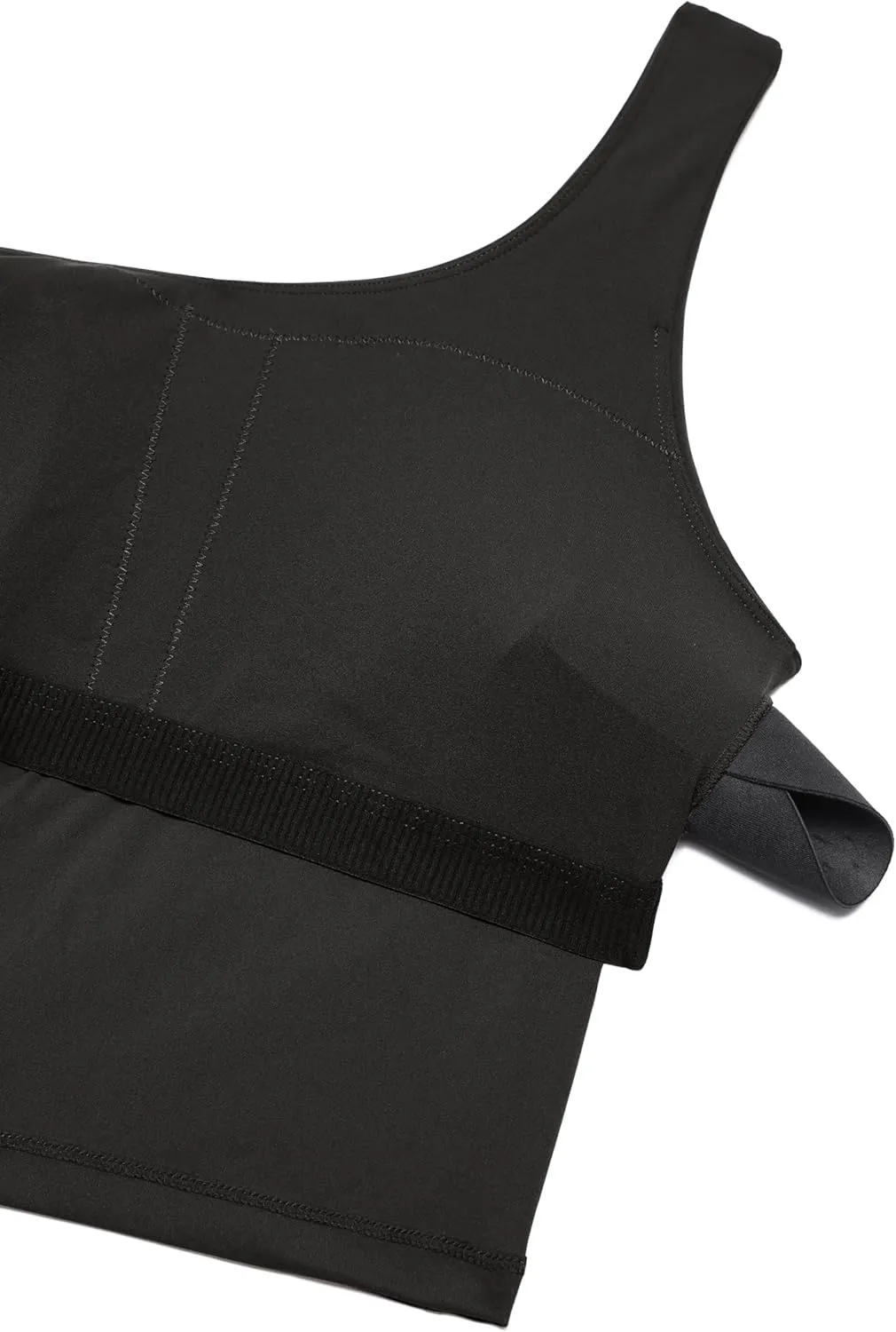CRZ YOGA Butterluxe One Strap Longline Sports Bra for Women - Asymmetrical Yoga Crop Padded Workout Tanks
