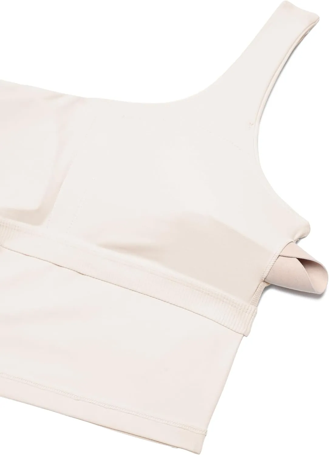 CRZ YOGA Butterluxe One Strap Longline Sports Bra for Women - Asymmetrical Yoga Crop Padded Workout Tanks