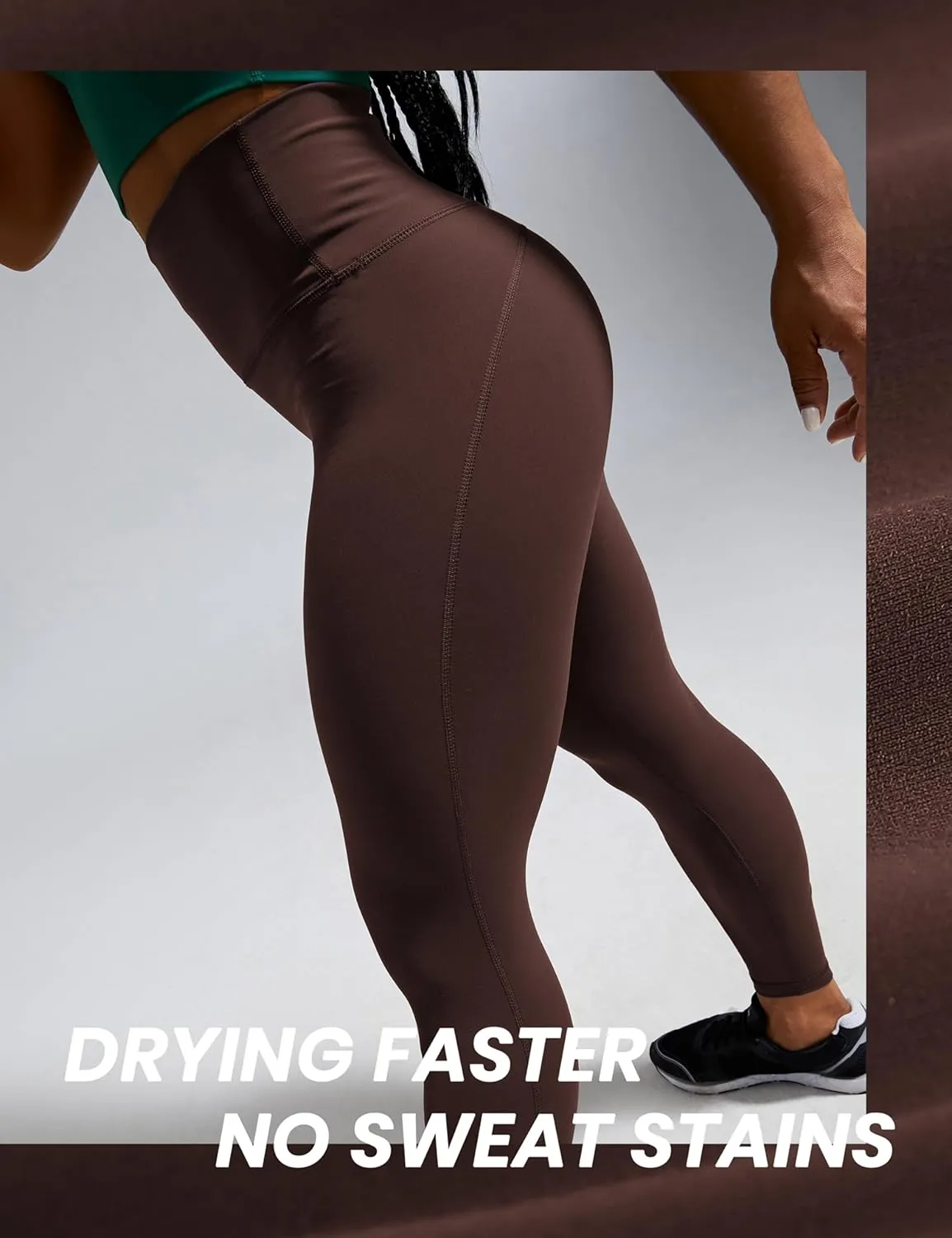 CRZ YOGA Ulti-Dry Workout Leggings for Women 25'' - High Waisted Yoga Pants 7/8 Athletic Running Fitness Gym Tights