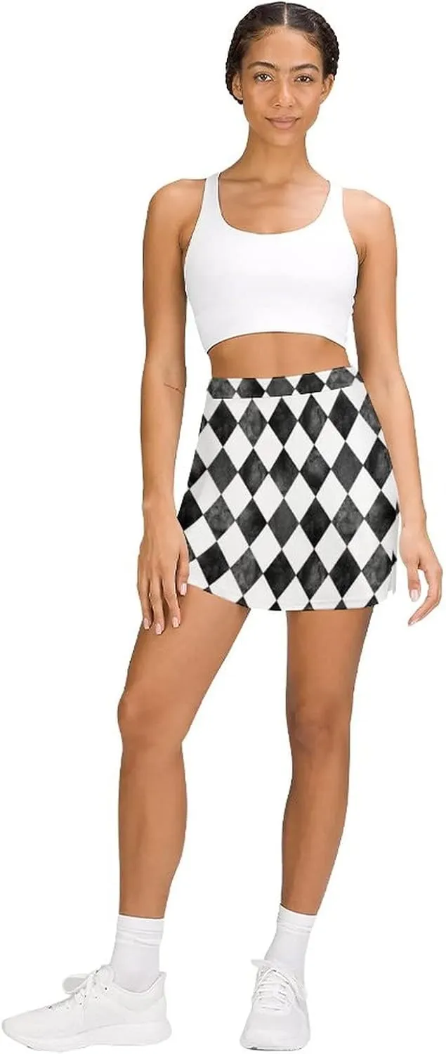 DENFY Women's Tennis Skirt Artistic Lion Golf Skorts Skirts with Shorts Pockets Workout Sports