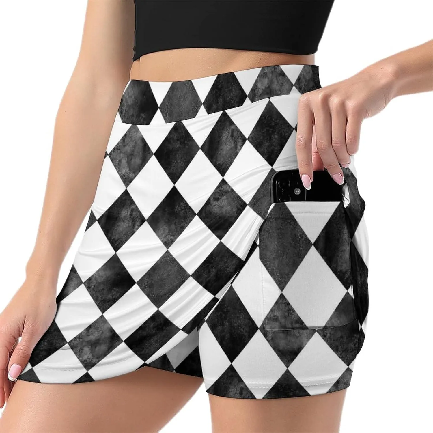 DENFY Women's Tennis Skirt Artistic Lion Golf Skorts Skirts with Shorts Pockets Workout Sports
