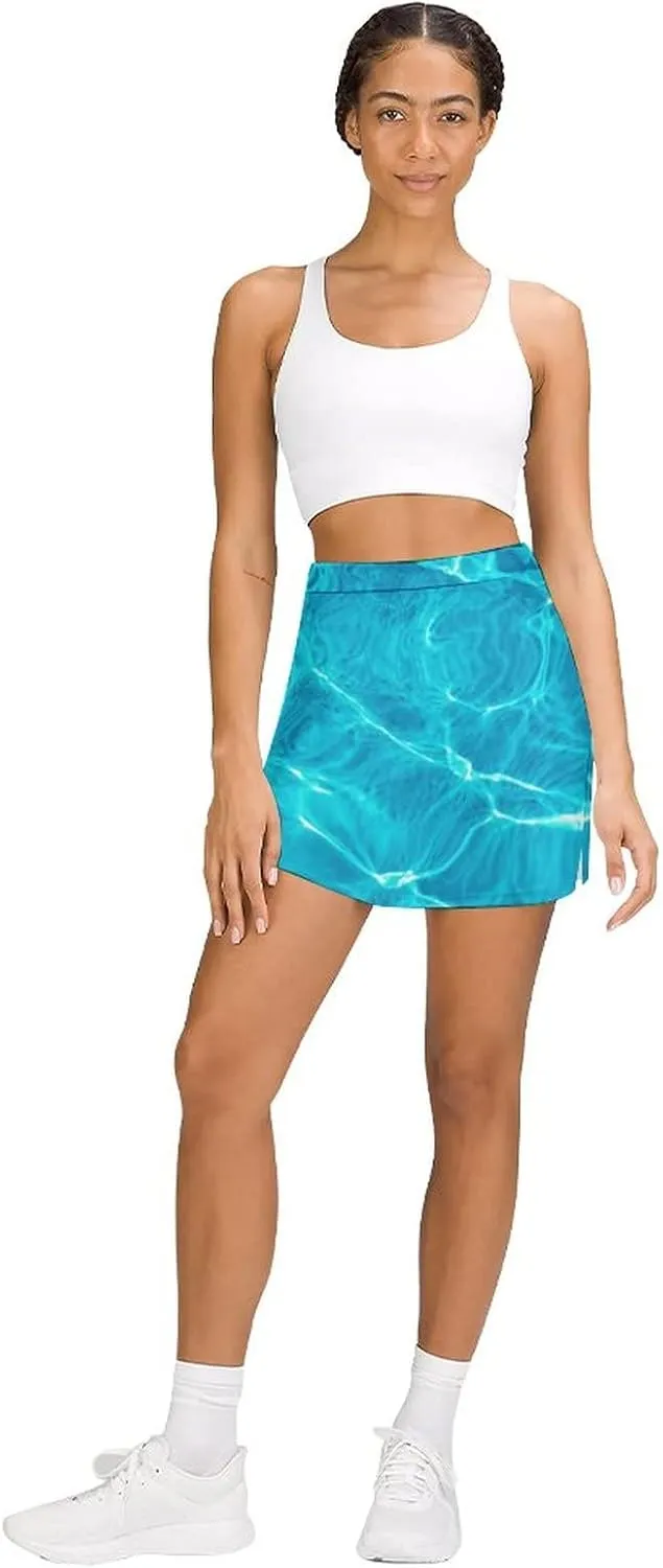 DENFY Women's Tennis Skirt Artistic Lion Golf Skorts Skirts with Shorts Pockets Workout Sports