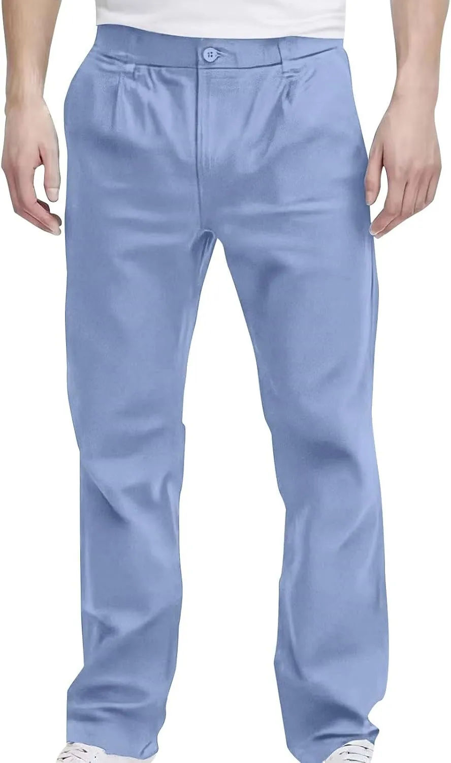 Dress Pants for Men Business Casual Straight Leg Work Pants Relaxed Fit Travel Outdoor Pants with Pockets