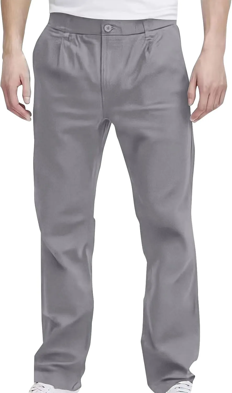 Dress Pants for Men Business Casual Straight Leg Work Pants Relaxed Fit Travel Outdoor Pants with Pockets