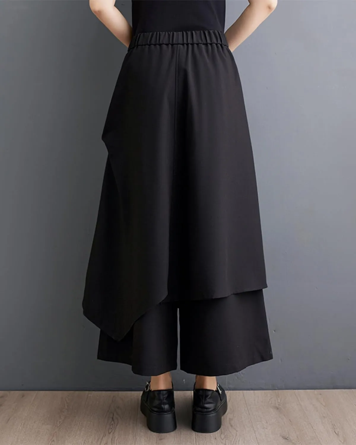 ellazhu Women's Puffy Drawstring Elastic Waist Wide Leg Harem Pants GZ177 A