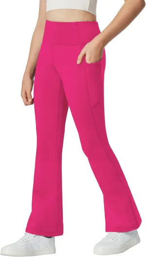Ewedoos Girls Fleece Lined Flare Leggings with Pockets Cute Preppy Clothes for Girls Yoga Pants Bell Bottoms
