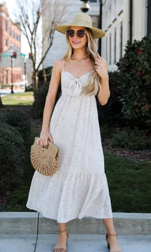 FINAL SALE - Blissfully Graceful Cream Floral Maxi Dress