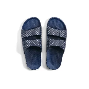 Freedom Slippers, Dots/white/navy
