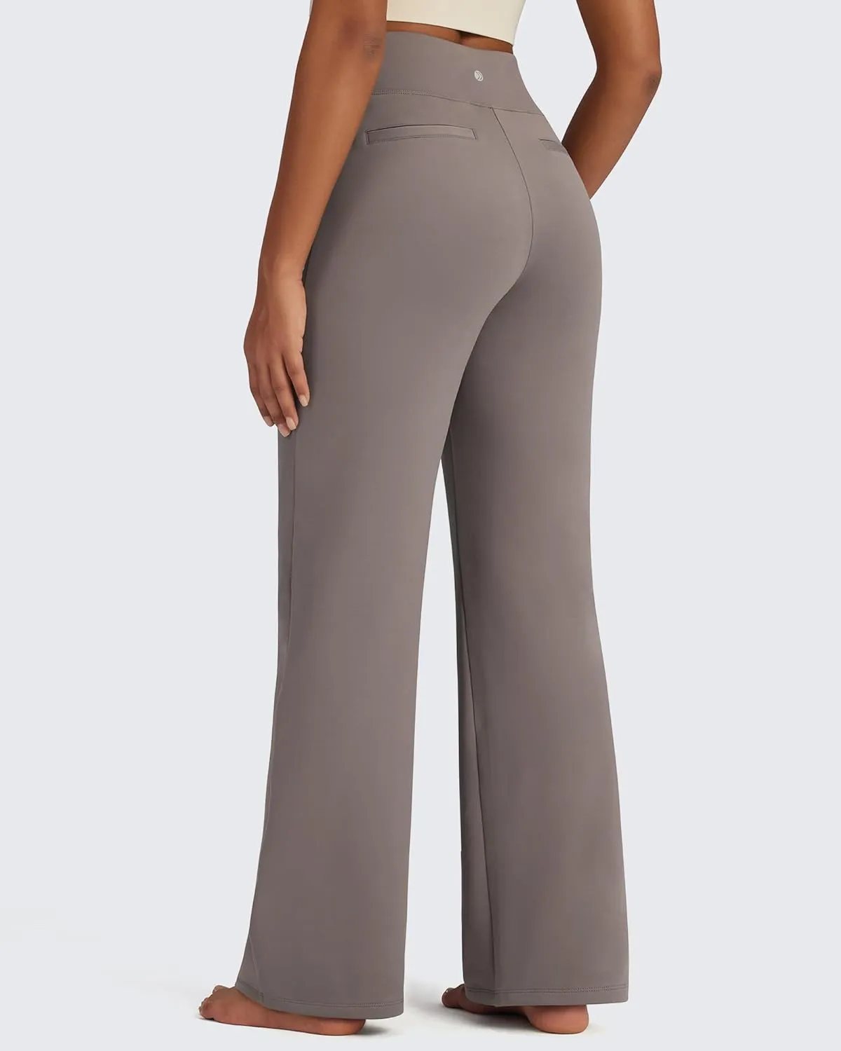 G4Free Fleece Lined Pants Women High Waisted Wide Leg Pants Winter Warm Thermal Sweatpants with Pockets 29"/31"/33"