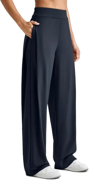 G4Free ShiftReady Women Wide Leg Yoga Pants with Pockets High Waisted Trousers Pant Business Casual Petite/Regular/Tall