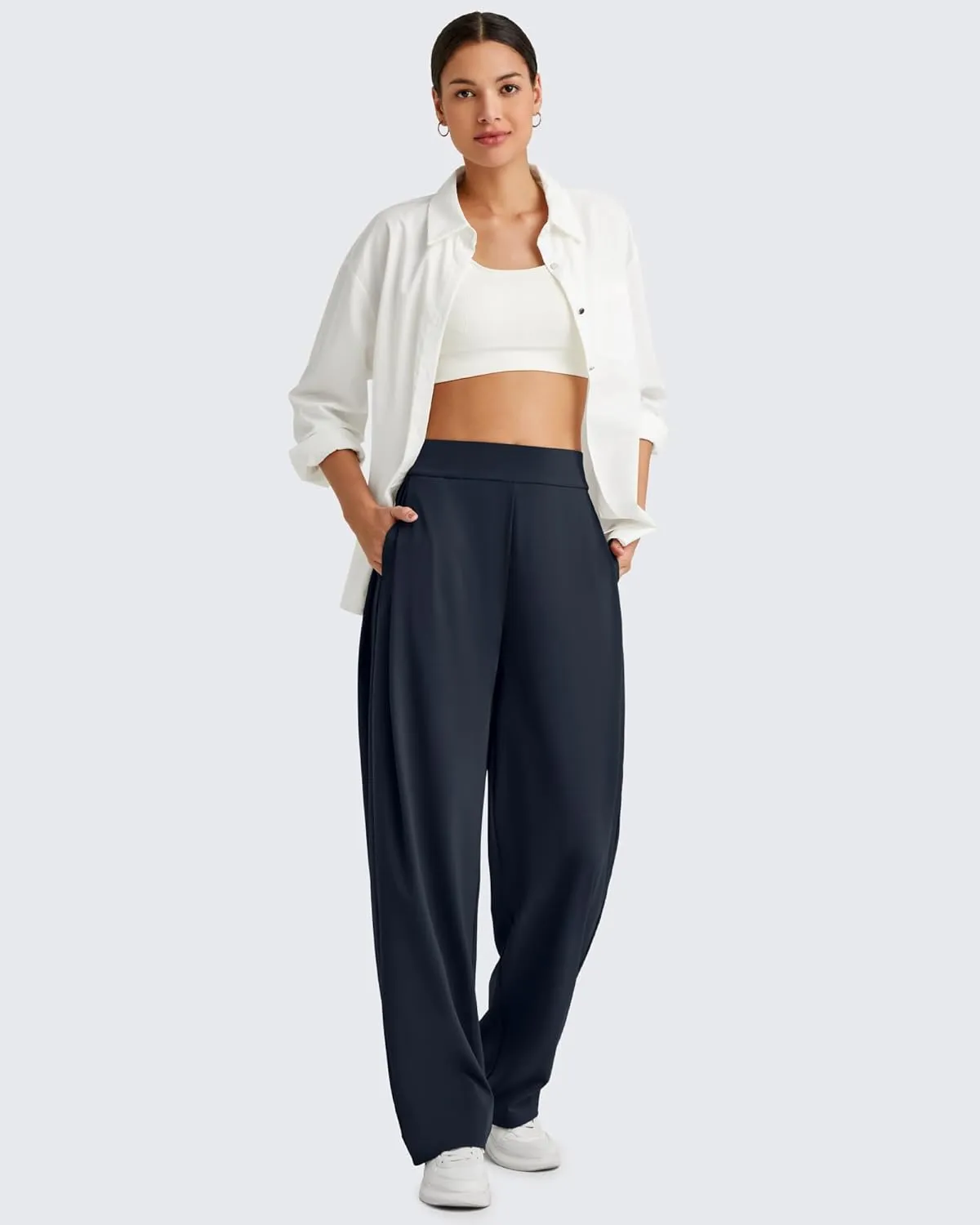 G4Free ShiftReady Women Wide Leg Yoga Pants with Pockets High Waisted Trousers Pant Business Casual Petite/Regular/Tall