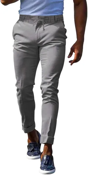 GIERIDUC Men's Drawstring Waist Cargo Pants Sweatpants Men Zipper Pockets Tactical Clothing for Men Heavyweight Joggers Mens